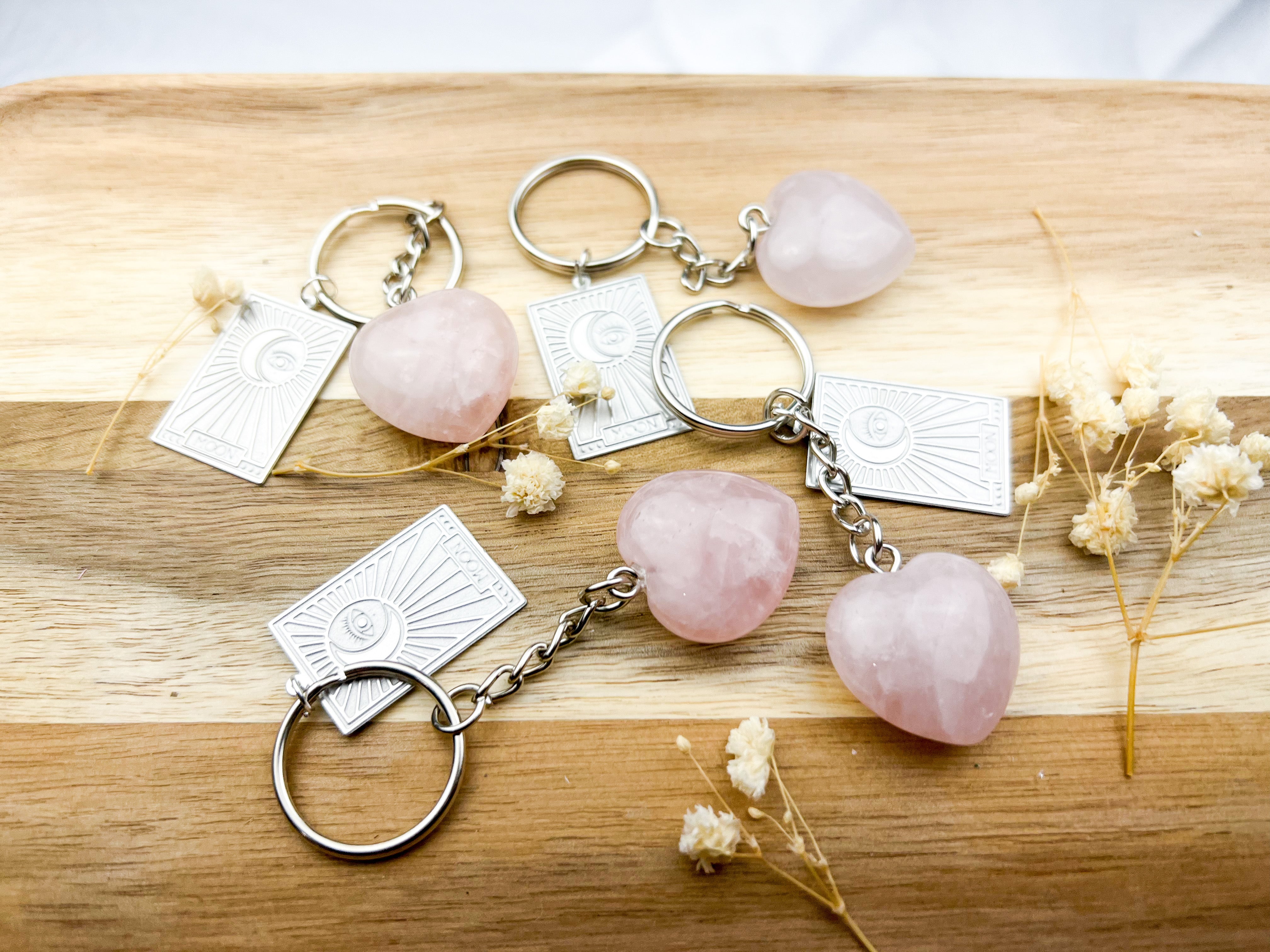 Rose Moon Enamel Keychain – These Are Things