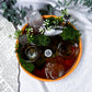 Terracotta Crystal Altar Bowl | Quartz Tealight Holder with Moon & Moss | Meditation & Witchcraft Decor