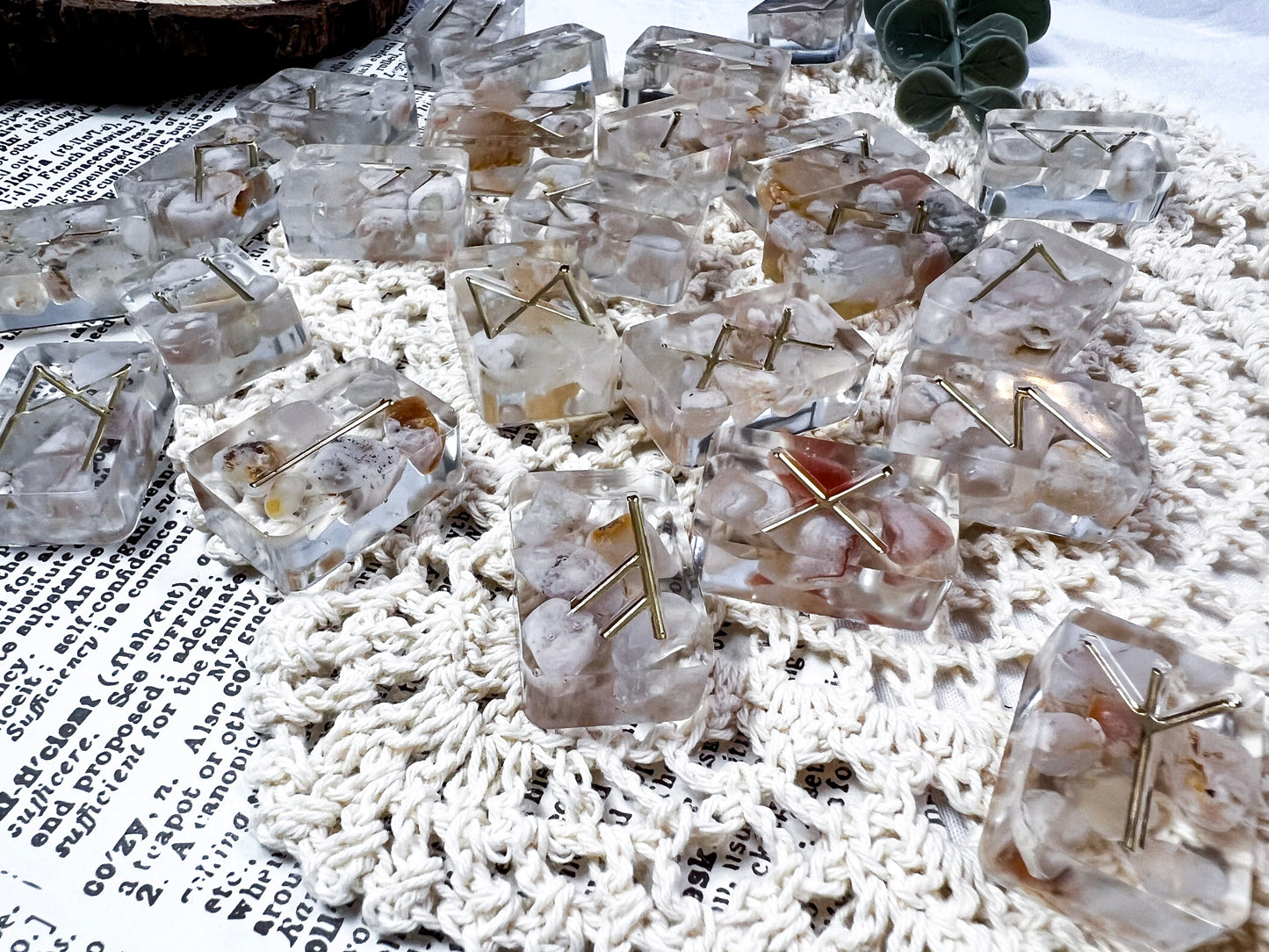 Flower Agate Crystal Runes | Limited Time