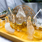 Clear Quartz Crystal Altar | Double Tealight, Scrying Sphere, Sacred Geometry & Crystal Display Altar