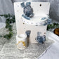 Celestial Harmony Ceramic Altar | White 5x7 with Celestite, Clear Quartz Moon, Gold Sun & Star Accents