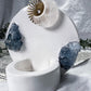 Peace and Dreams Mini Altar | White 3.5in Round with Celestite Clusters, Clear Quartz Moon and Gold Sun