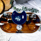 Blue Goldstone & Moonstone Crystal Altar | Detached Moon Phase Oil Burner, Double Tealight & Incense Holder