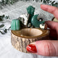Wooden Tealight Holders for Ritual Balance | Crystal Moons, Towers & Sun Charms