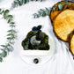 Labradorite Snake Wall Altar | Ceramic Tealight Holder with Moon, Slab, Sphere, and Silver Sun Charm