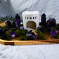 Violet Veil Altar | Amethyst Crystal Altar | Intuition & Calm Ritual Altar with Moon Phase Oil Burner