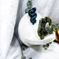 Labradorite Snake Wall Altar | Ceramic Tealight Holder with Moon, Slab, Sphere, and Silver Sun Charm