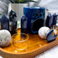 Blue Goldstone & Moonstone Crystal Altar | Detached Moon Phase Oil Burner, Double Tealight & Incense Holder