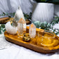 Clear Quartz Mini Altar Tray | Tarot, Tealight & Incense Holder | Crystal Ritual Tray | 7.5 x 4.5 Inches