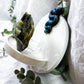 Labradorite Snake Wall Altar | Ceramic Tealight Holder with Moon, Slab, Sphere, and Silver Sun Charm