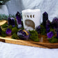Violet Veil Altar | Amethyst Crystal Altar | Intuition & Calm Ritual Altar with Moon Phase Oil Burner