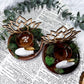 Clear Quartz Moon Acacia Coaster | Wooden Altar Plate with Sun Charm, Tealight Holder & Lotus