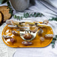 Flower Agate Crystal Altar with Butterfly Sphere Holder | Double Tealight & Double Chime Candle Holder