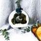 Labradorite Snake Wall Altar | Ceramic Tealight Holder with Moon, Slab, Sphere, and Silver Sun Charm