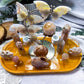 Flower Agate Crystal Altar with Butterfly Sphere Holder | Double Tealight & Double Chime Candle Holder