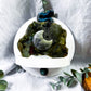 Labradorite Snake Wall Altar | Ceramic Tealight Holder with Moon, Slab, Sphere, and Silver Sun Charm