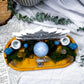 Angelite & Blue Calcite Crystal Altar | Double Chime Candle, Incense Holder & Lotus Altar