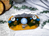 Angelite & Blue Calcite Crystal Altar | Double Chime Candle, Incense Holder & Lotus Altar