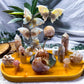 Flower Agate Crystal Altar with Butterfly Sphere Holder | Double Tealight & Double Chime Candle Holder