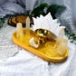 Moonwashed Offering | Selenite Altar with Lotus Tarot Holder, Double Tealight Holders and Gold Offering Bowl