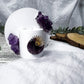 Intuition and Protection Mini Altar | White 3.5in Round with Amethyst Druzy, Amethyst Moon and Gold Sun