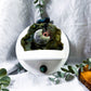 Labradorite Snake Wall Altar | Ceramic Tealight Holder with Moon, Slab, Sphere, and Silver Sun Charm