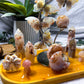 Flower Agate Crystal Altar with Butterfly Sphere Holder | Double Tealight & Double Chime Candle Holder