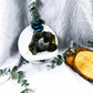 Labradorite Snake Wall Altar | Ceramic Tealight Holder with Moon, Slab, Sphere, and Silver Sun Charm