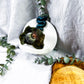 Labradorite Snake Wall Altar | Ceramic Tealight Holder with Moon, Slab, Sphere, and Silver Sun Charm