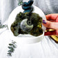 Labradorite Snake Wall Altar | Ceramic Tealight Holder with Moon, Slab, Sphere, and Silver Sun Charm
