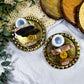Dual Veil Mini Altar Set | Flower Agate & Rose Quartz OR Angelite & Clear Quartz with Chime & Incense Holder