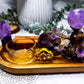 Amethyst Tarot & Tealight Altar | Crystal Sphere, Moon & Incense Holder | Handmade Meditation Altar | 7.5 x 4.5 Inch