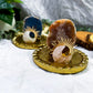 Dual Veil Mini Altar Set | Flower Agate & Rose Quartz OR Angelite & Clear Quartz with Chime & Incense Holder