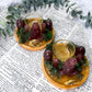 Strawberry Quartz Gaia Coaster | Bamboo Altar Plate with Crystals, Tealight Holder & Moon Charm