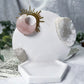 Love and Healing Mini Altar | White 3.5in Round with Rose Quartz Moon and Quartz Geodes
