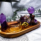 Amethyst Tarot & Tealight Altar | Crystal Sphere, Moon & Incense Holder | Handmade Meditation Altar | 7.5 x 4.5 Inch