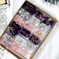 Rose Quartz, Blue Lace Agate, and Amethyst Runes with Gold Inlay | Crystal Rune Set for Love, Clarity, and Intuition