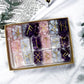 Rose Quartz, Blue Lace Agate, and Amethyst Runes with Gold Inlay | Crystal Rune Set for Love, Clarity, and Intuition