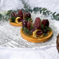 Strawberry Quartz Gaia Coaster | Bamboo Altar Plate with Crystals, Tealight Holder & Moon Charm