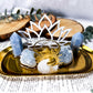 Celestite and Angelite Crystal Altar | Gold Lotus Tray with Quartz and Sun Charm | Mini Celestial Altar with Tealight and Incense Holder