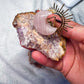 Pink Amethyst Tarot Card Holder | Rose Quartz Moon Display Stand