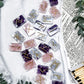Rose Quartz, Blue Lace Agate, and Amethyst Runes with Gold Inlay | Crystal Rune Set for Love, Clarity, and Intuition