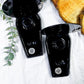 Coffin Altar Tray | Black Metal Witchcraft Altar with Onyx Moon, Smoky Quartz, Mirror, and Candle Holder