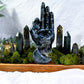 Veil Sight Altar | Labradorite Crystal Altar | Intuition Ritual Altar with Palmistry Hand Tealight & Chime Holders