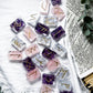 Rose Quartz, Blue Lace Agate, and Amethyst Runes with Gold Inlay | Crystal Rune Set for Love, Clarity, and Intuition