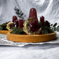 Strawberry Quartz Gaia Coaster | Bamboo Altar Plate with Crystals, Tealight Holder & Moon Charm