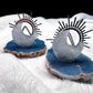 Celestial Tarot Card Holder | Clear Quartz Moon + Angelite Stand