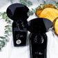 Coffin Altar Tray | Black Metal Witchcraft Altar with Onyx Moon, Smoky Quartz, Mirror, and Candle Holder