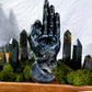 Veil Sight Altar | Labradorite Crystal Altar | Intuition Ritual Altar with Palmistry Hand Tealight & Chime Holders