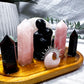 Rose Quartz & Obsidian Lovers Mini Altar | Crystal Chime Candle & Incense Holder | Handmade Love Altar | 7.5 x 4.5 Inch